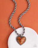 Paparazzi Romantic Rhythm- Brown Heart Necklace