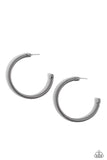 Paparazzi Roped in Radiance - Black Hoops Earrings