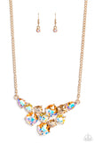 Paparazzi Round Royalty - Gold Round Gems Necklace
