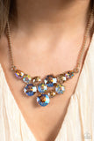 Paparazzi Round Royalty - Gold Round Gems Necklace