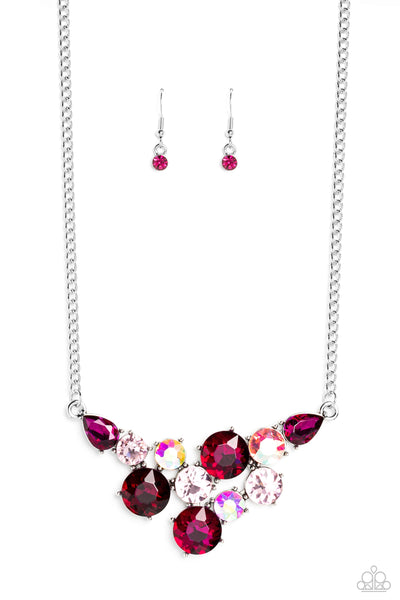 Paparazzi Round Royalty - Pink Gems Necklace