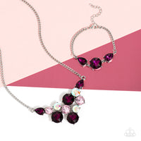 Paparazzi Round Royalty - Pink Gems Necklace