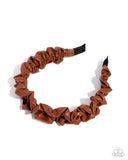 Paparazzi Ruffled Rebel- Brown Hairband