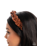 Paparazzi Ruffled Rebel- Brown Hairband