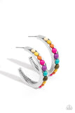 Paparazzi Rural Relaxation - Multi Stone Hoop Earrings