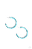 Paparazzi Rural Retrograde - Blue Stone Beads Hoops Earrings