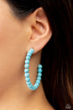Paparazzi Rural Retrograde - Blue Stone Beads Hoops Earrings