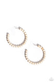 Paparazzi Rural Retrograde - White Hoops Earrings