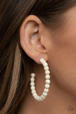 Paparazzi Rural Retrograde - White Hoops Earrings