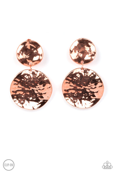 Paparazzi Rush Hour - Copper Earrings