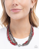 Paparazzi Rushing Radiance- Red Necklace
