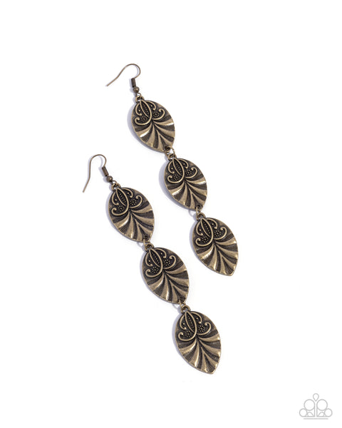 Paparazzi Rustic Range - Brass Earrings