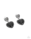 Paparazzi Rustic Reinvention- Black Heart Earrings