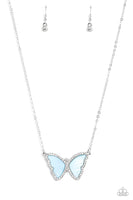 Paparazzi SHELL-bound - Blue Shell Wings Butterfly Necklace