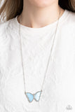 Paparazzi SHELL-bound - Blue Shell Wings Butterfly Necklace