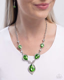 Paparazzi SPADES of Shimmer- Green Necklace