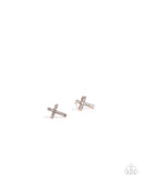 Paparazzi Sacred Shimmer- Gold Cross Earrings