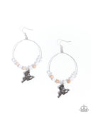 Paparazzi Saddle Showcase- White Earrings