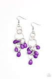 Paparazzi Sandcastle Sunset - Purple Teardrop Earrings