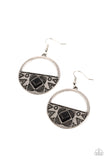 Paparazzi Sandstone Prairie - Black Earrings