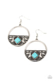 Paparazzi Sandstone Prairie - Blue Earrings
