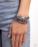 Paparazzi Sassy Stack - Blue Bracelet