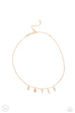 Paparazzi FLIRT No More - Gold Smile Necklace