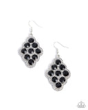 Paparazzi Scalloped Shimmer- Black Earrings