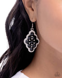Paparazzi Scalloped Shimmer- Black Earrings