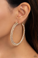 Paparazzi Scintillating Sass - Gold Hoops Earrings