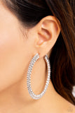 Paparazzi Scintillating Sass - White Oversized Hoops Earrings
