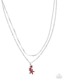 Paparazzi Scintillating Stars- Red Necklace