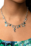 Paparazzi Seahorse Season - Blue and Waterspout Starfish, Scallop seashell Charms Necklace