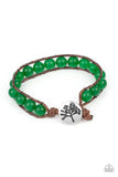 Paparazzi Seasonal Bounty - Green Leafty Tree Button Loop Bracelet