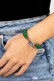 Paparazzi Seasonal Bounty - Green Leafty Tree Button Loop Bracelet