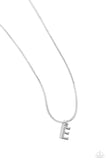 Paparazzi Seize the Initial - Silver - E Necklace