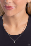 Paparazzi Seize the Initial - Silver - L Necklace