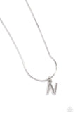 Paparazzi Seize the Initial - Silver - N Necklace