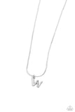 Paparazzi Seize the Initial - Silver - W Necklace
