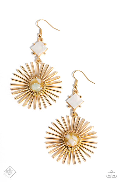 Paparazzi SEP FF Seize the Sunburst - Gold Earrings