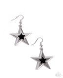 Paparazzi Self-Assured Stars- Black Earrings