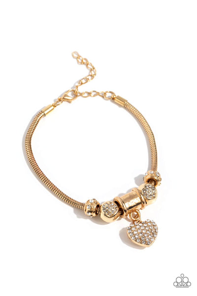 ONE PER PERSON Paparazzi Suitor Sequence - Gold Bracelet