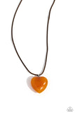 Paparazzi Serene Sweetheart - Orange Heart Necklace