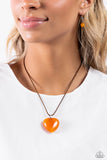 Paparazzi Serene Sweetheart - Orange Heart Necklace