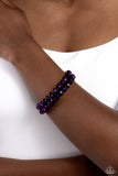Paparazzi Seriously Stellar - Purple Metallic Coil Bracelet
