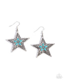 Paparazzi Sheriff Santa Fe- Blue Earrings