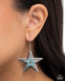 Paparazzi Sheriff Santa Fe- Blue Earrings