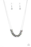 Paparazzi Shimmering High Society - Silver Glassy Beads Necklace