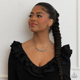Paparazzi Shimmering High Society - Silver Glassy Beads Necklace