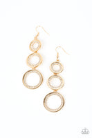 Paparazzi Shimmering in Circles - Gold Earrings